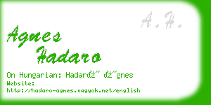 agnes hadaro business card